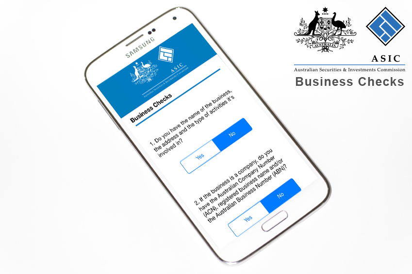 ASIC mobile app image