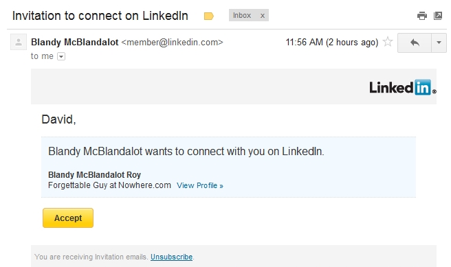 Bland LinkedIn Invite